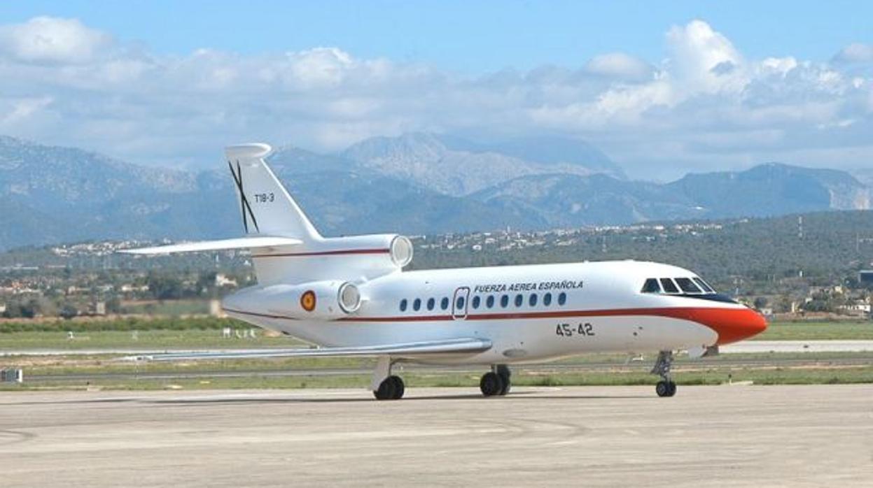 Imagen de un avión del modelo Falcon de la Fuerza Aérea Española