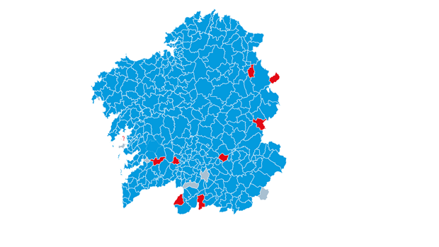 El mapa de los resultados electorales del 12J en Galicia, municipio a municipio