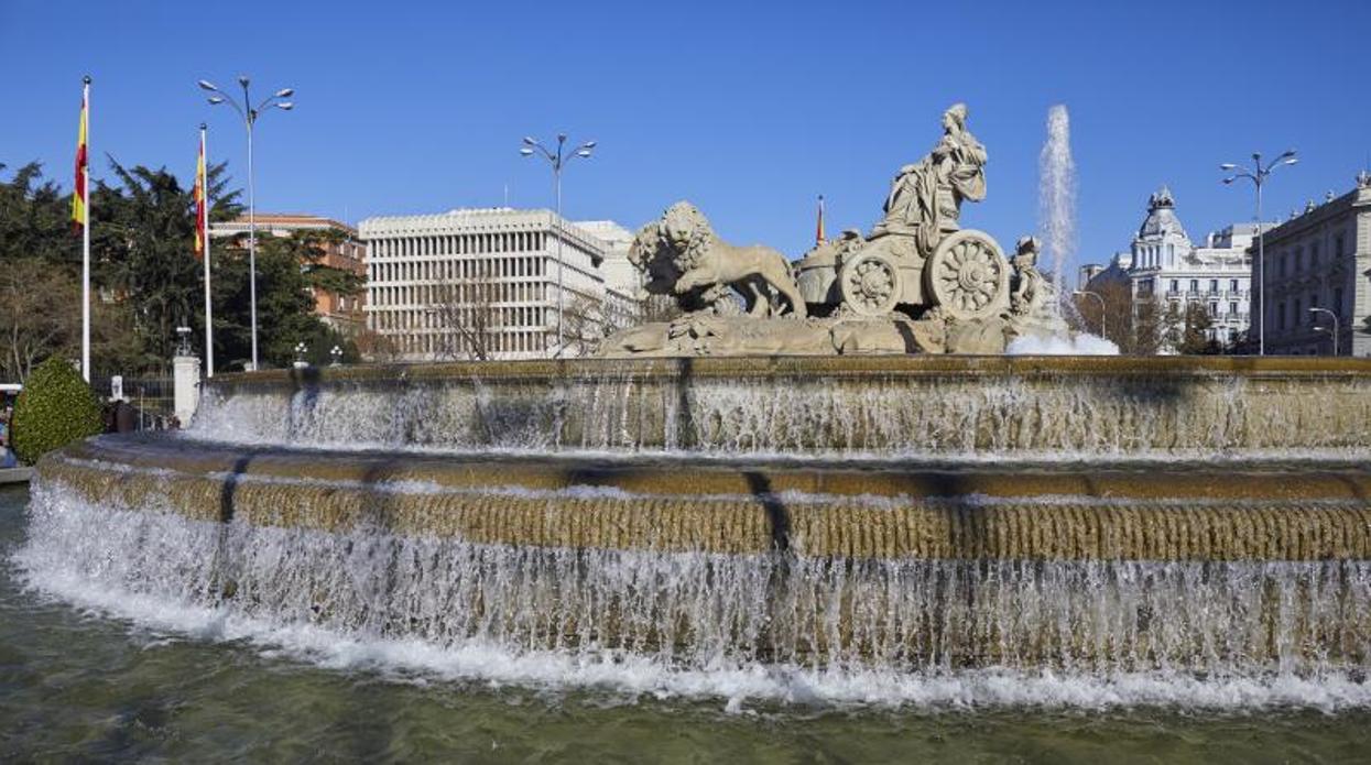 La fuente de Cibeles, epicentro de las celebraciones madridistas