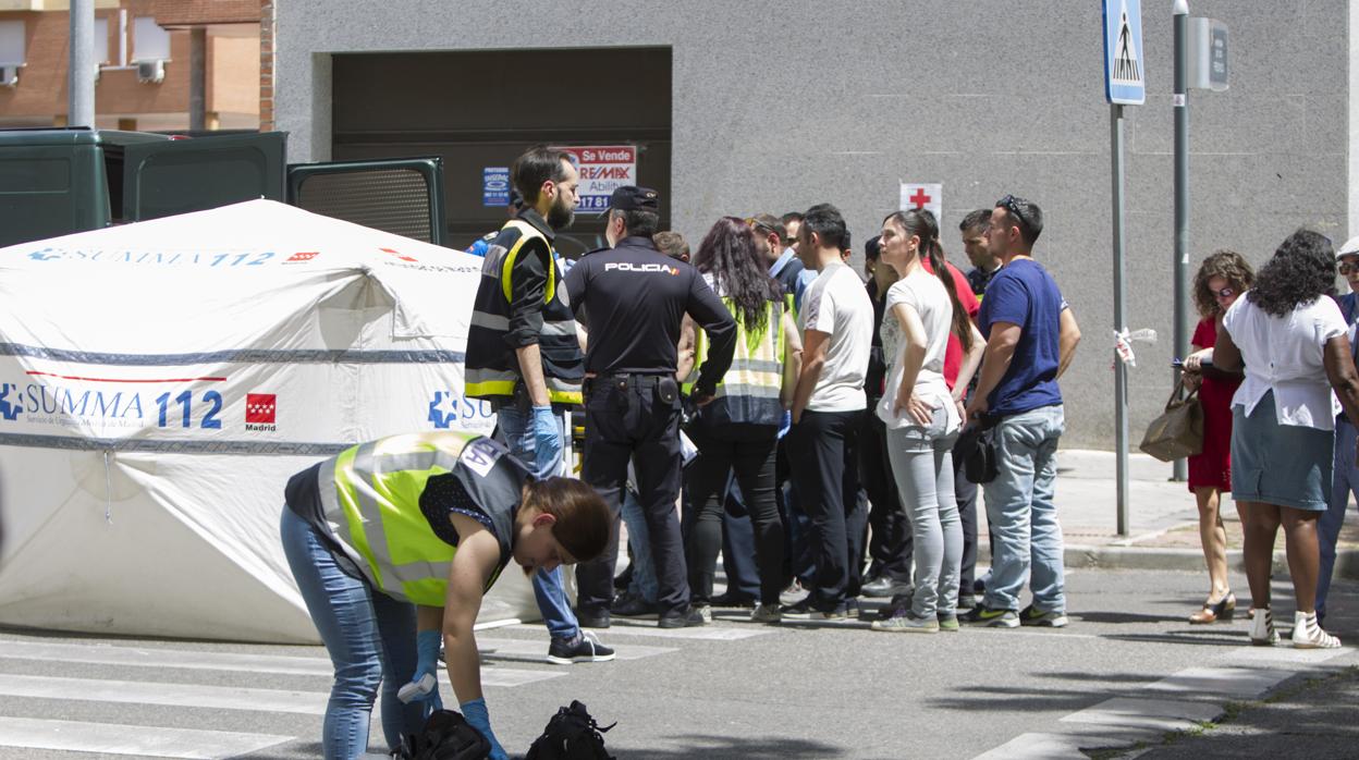 La Policía, en una imagen de archivo tras un homicidio en Torrejón de Ardoz