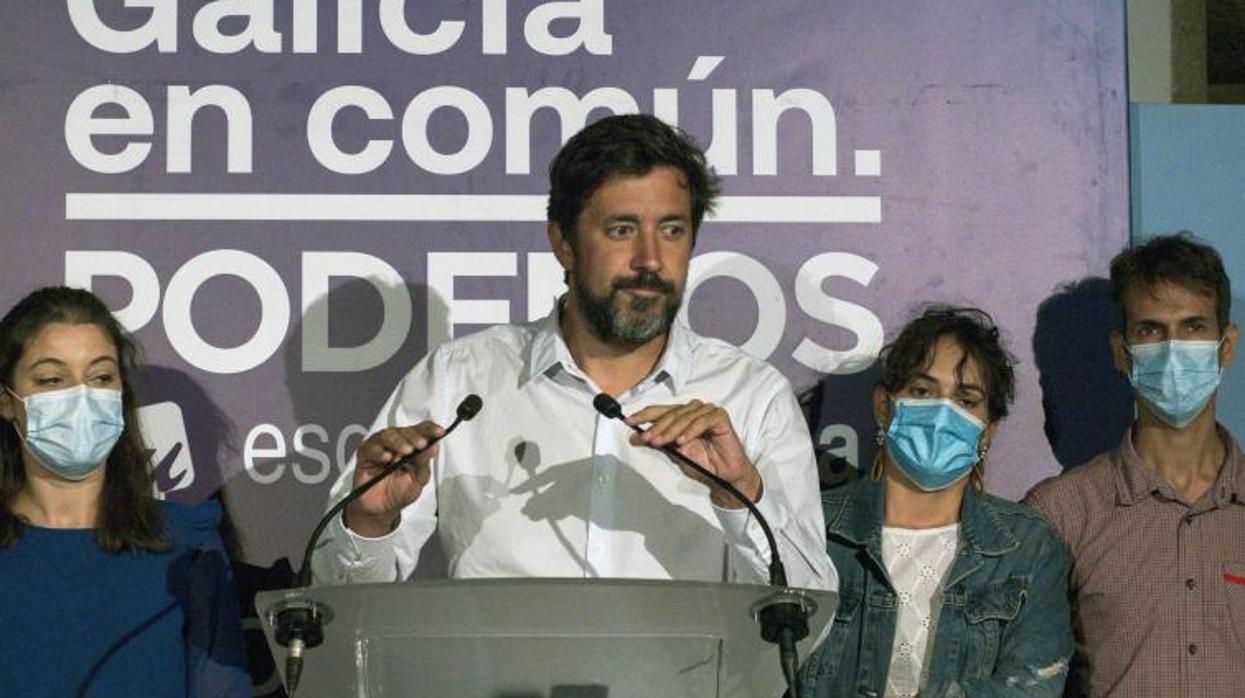 Gómez-Reino en su comparecencia tras la jornada electoral del 12-J en Galicia