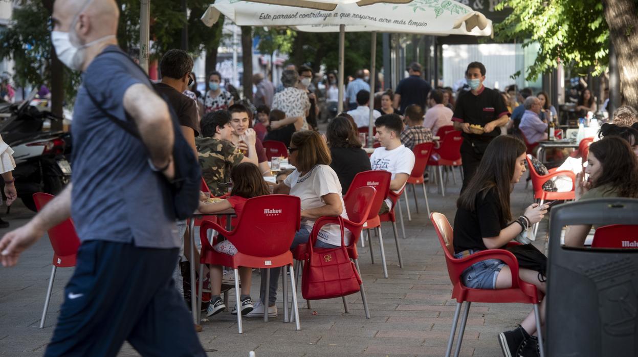 Terrazas en el bulevar de Ibiza, en el distrito de Retiro