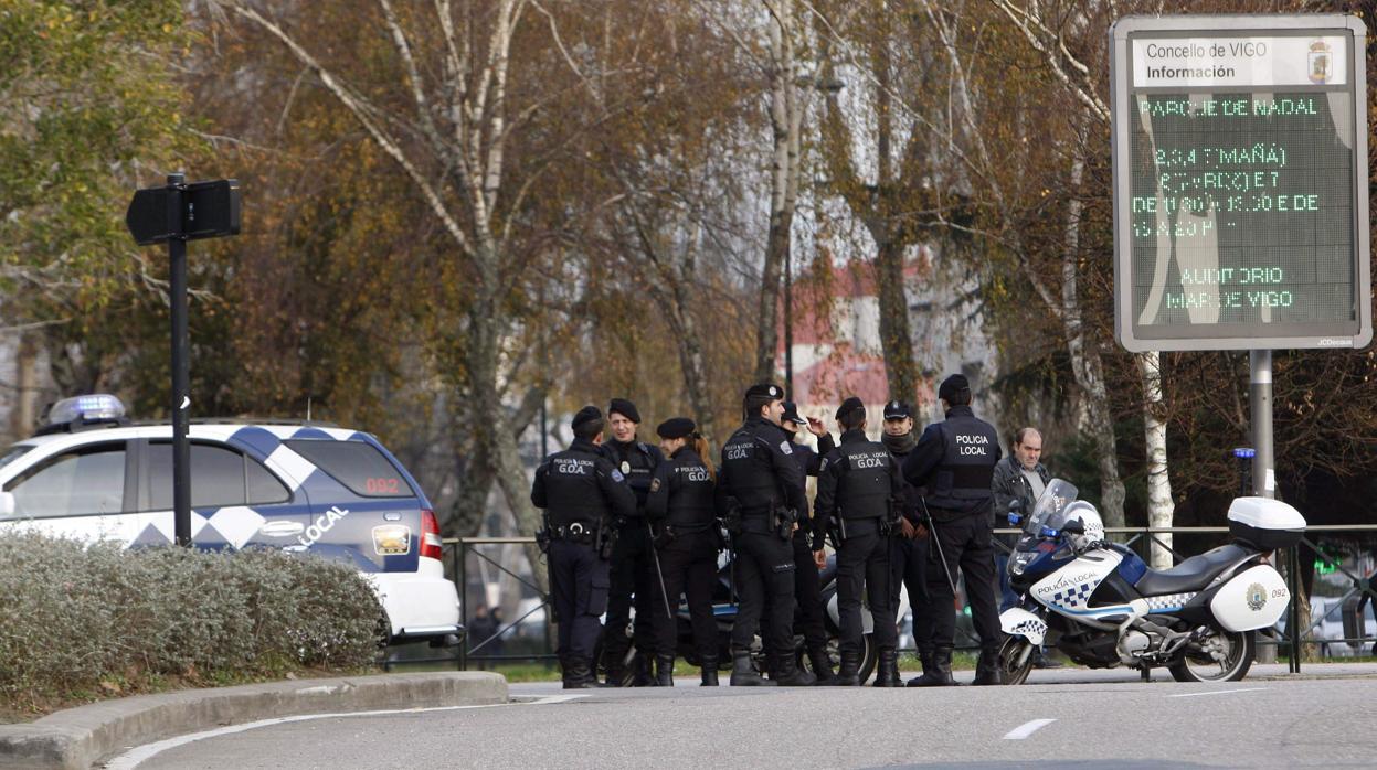 Dispositivo de la Policía Local en la ciudad de Vigo