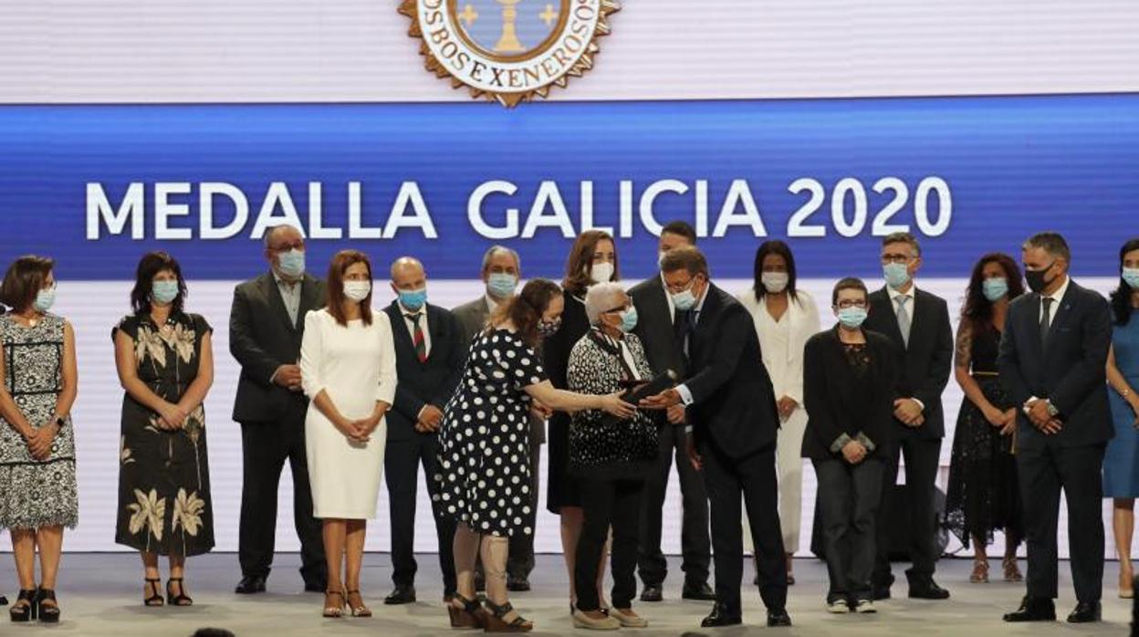 Instante del acto de concesión de la Medalla Galicia 2020, este viernes en la Cidade da Cultura de Santiago