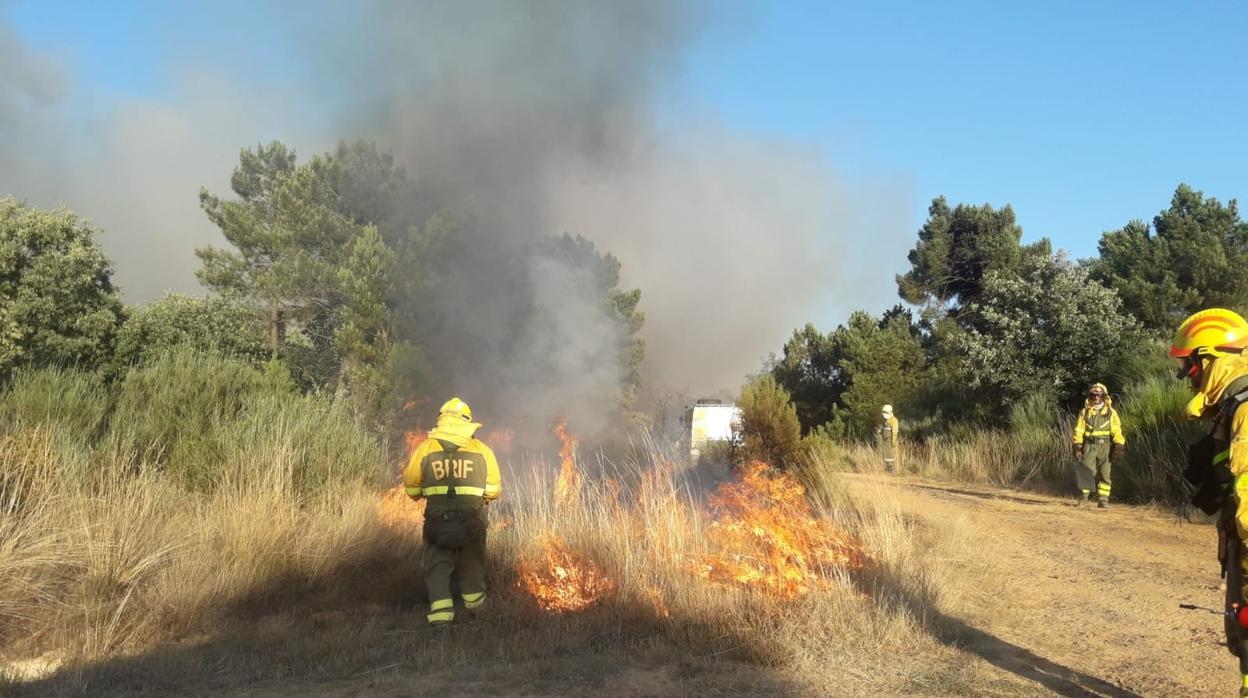 Efectivos trabajando en Villamejil