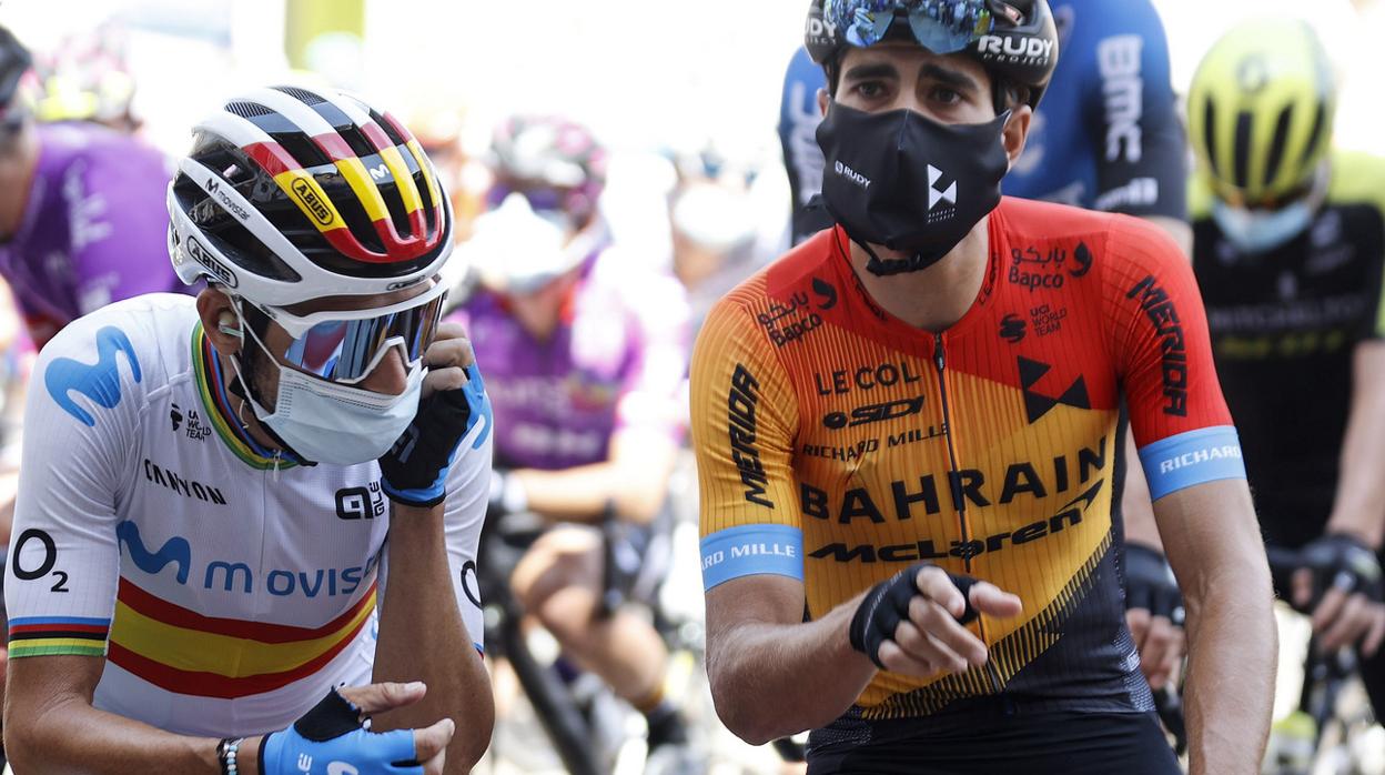 Mikel Landa (derecha) en la Vuelta a Burgos