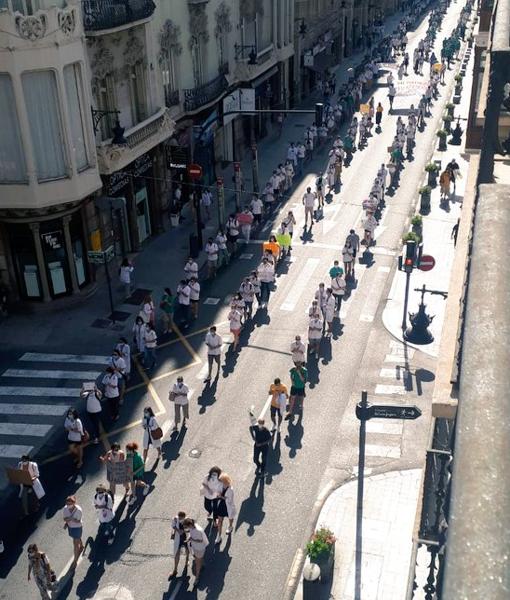 Imagen de una de las marchas convocadas por los mir en Valencia