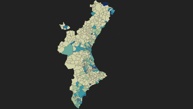 Mapa y listado con todos los rebrotes de coronavirus en los municipios valencianos