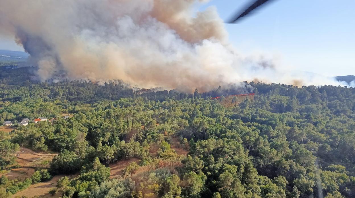 Zona de uno de los incendios, en Toén