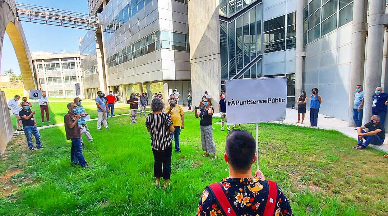 Imagen de la protesta de los trabajadores este viernes