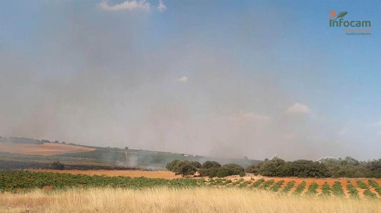 En el operativo de extinción del incendio están trabajando tres medios aéreos