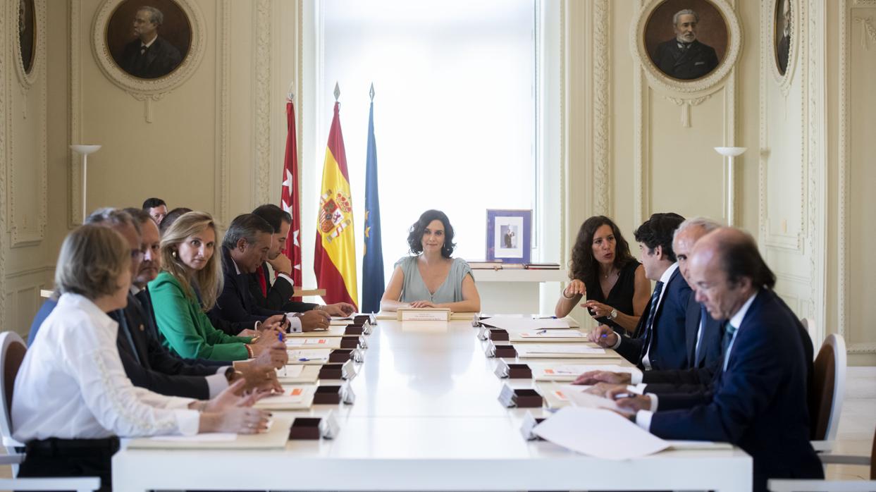 Díaz Ayuso, presidiendo el consejo de Gobierno de la Comunidad de Madrid