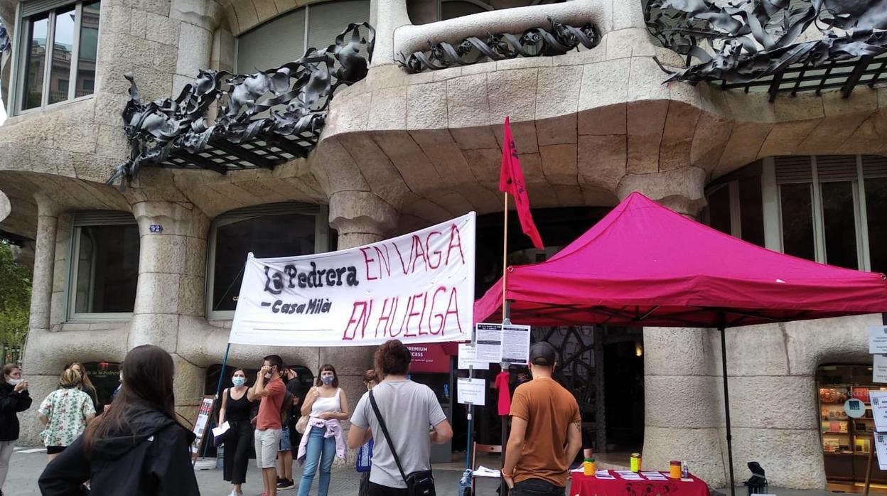 Huelguistas en La Pedrera