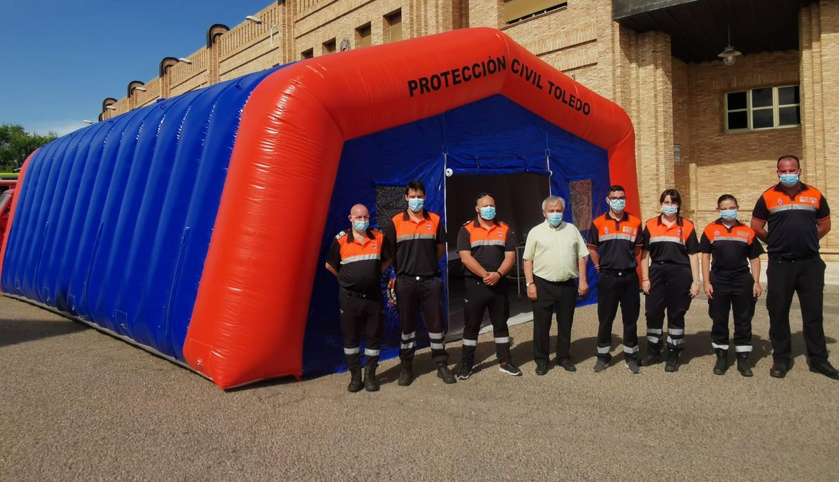 La nueva carpa en el parque de bomberos