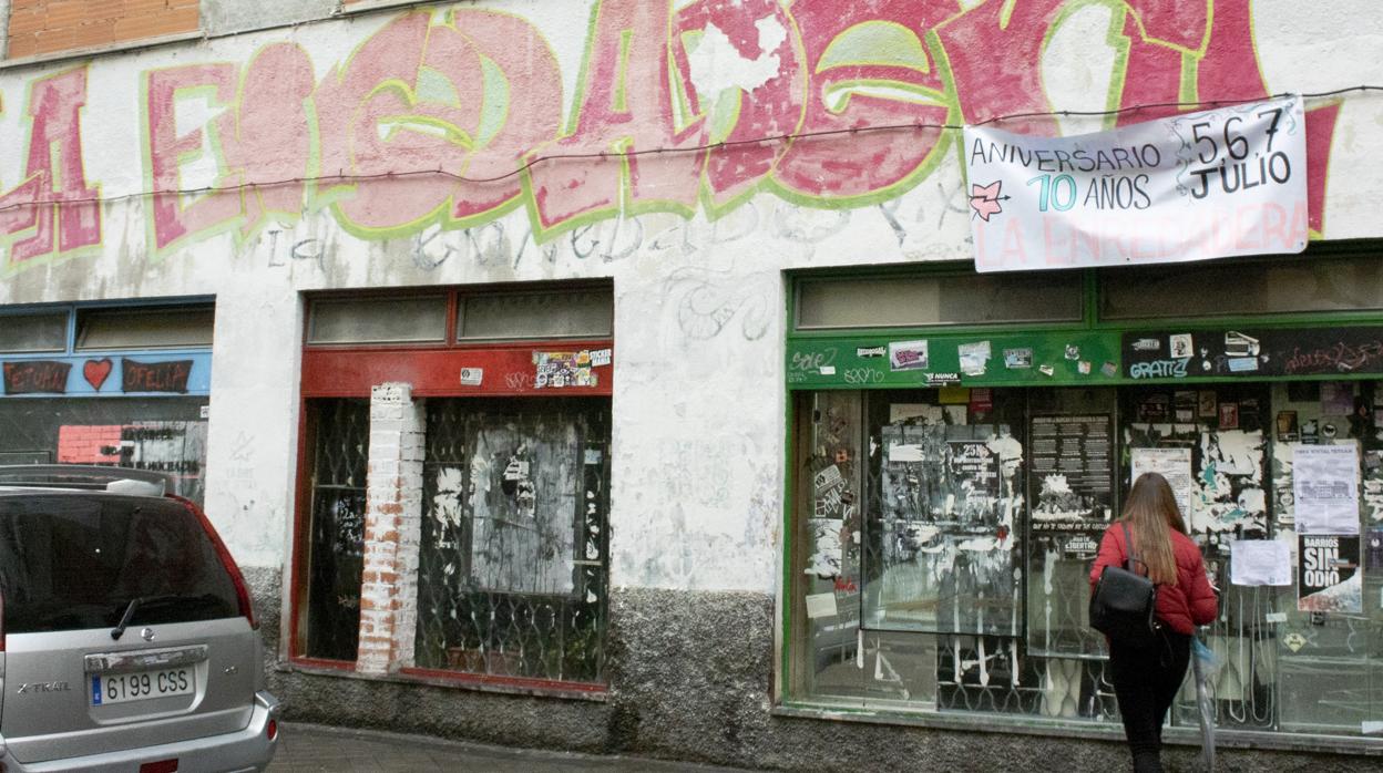 El edificio okupado La Enredadera, en el distrito madrileño de Tetuán, el pasado noviembre