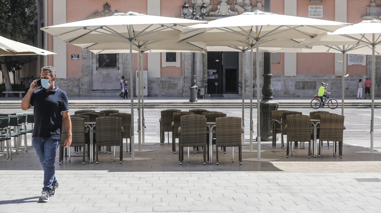 Imagen de una terraza del centro de Valencia