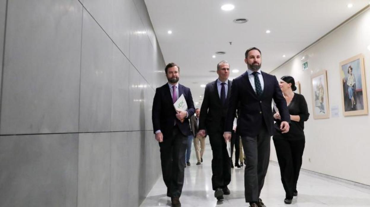 Santiago Abascal, Iván Espinosa de los Monteros y Javier Ortega Smith