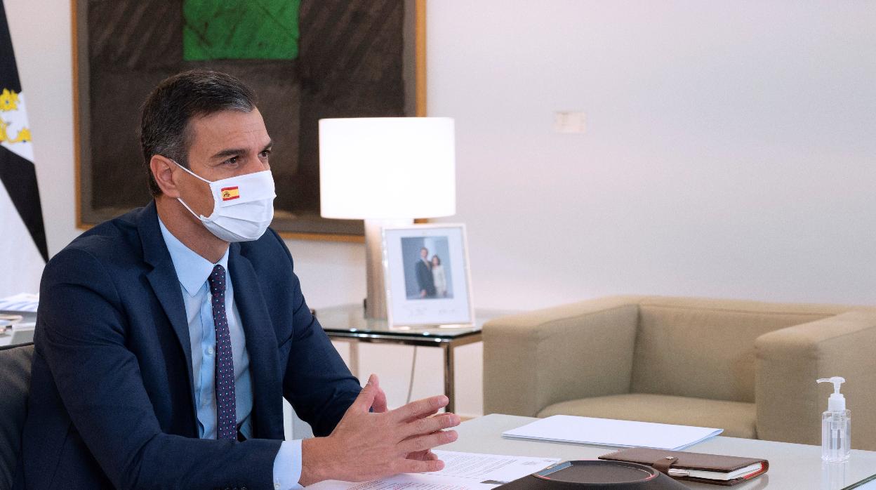 El presidente del Gobierno, Pedro Sánchez, durante la reunión con la Conferencia de Presidentes Autonómicos