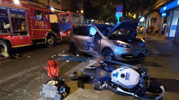 Fallece un motorista tras una colisión con un turismo en Valladolid capital