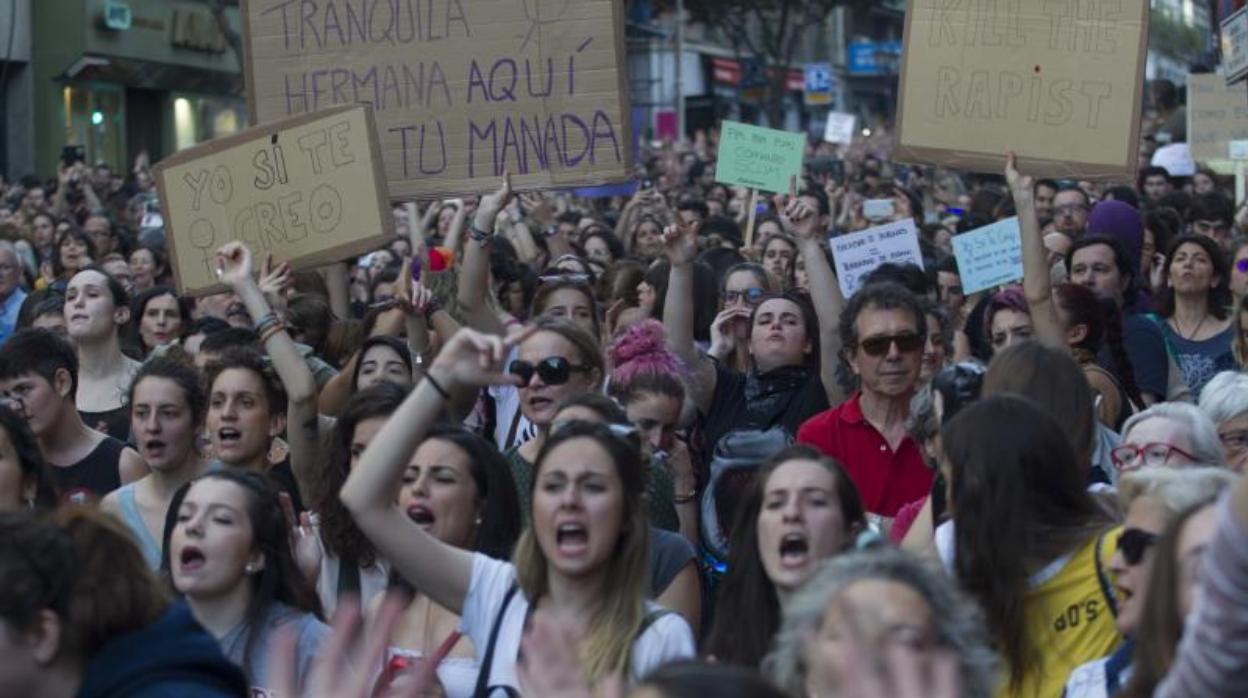 Manifestación contra la sentencia de la «manada» de Pamplona