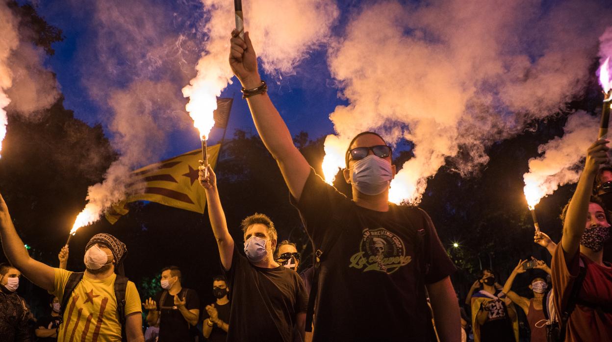 Los CDR el pasado viernes en una manifestación por la Diada