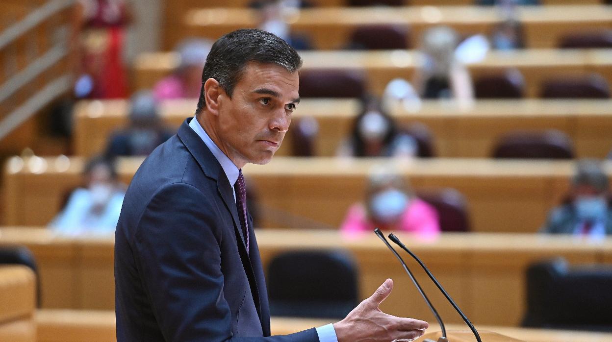 Pedro Sánchez, en el pleno del Senado en el que lamentó el suicidio de un preso etarra