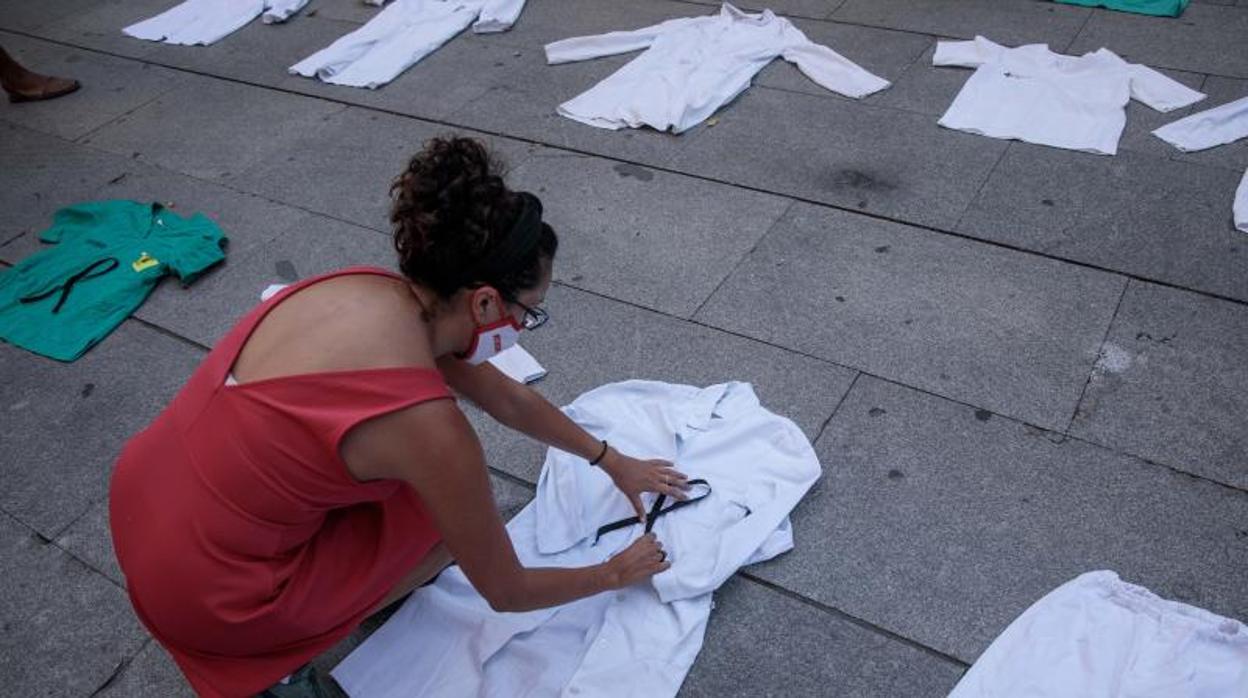 Imagen de la manifestación de los MIR valencianos en agosto