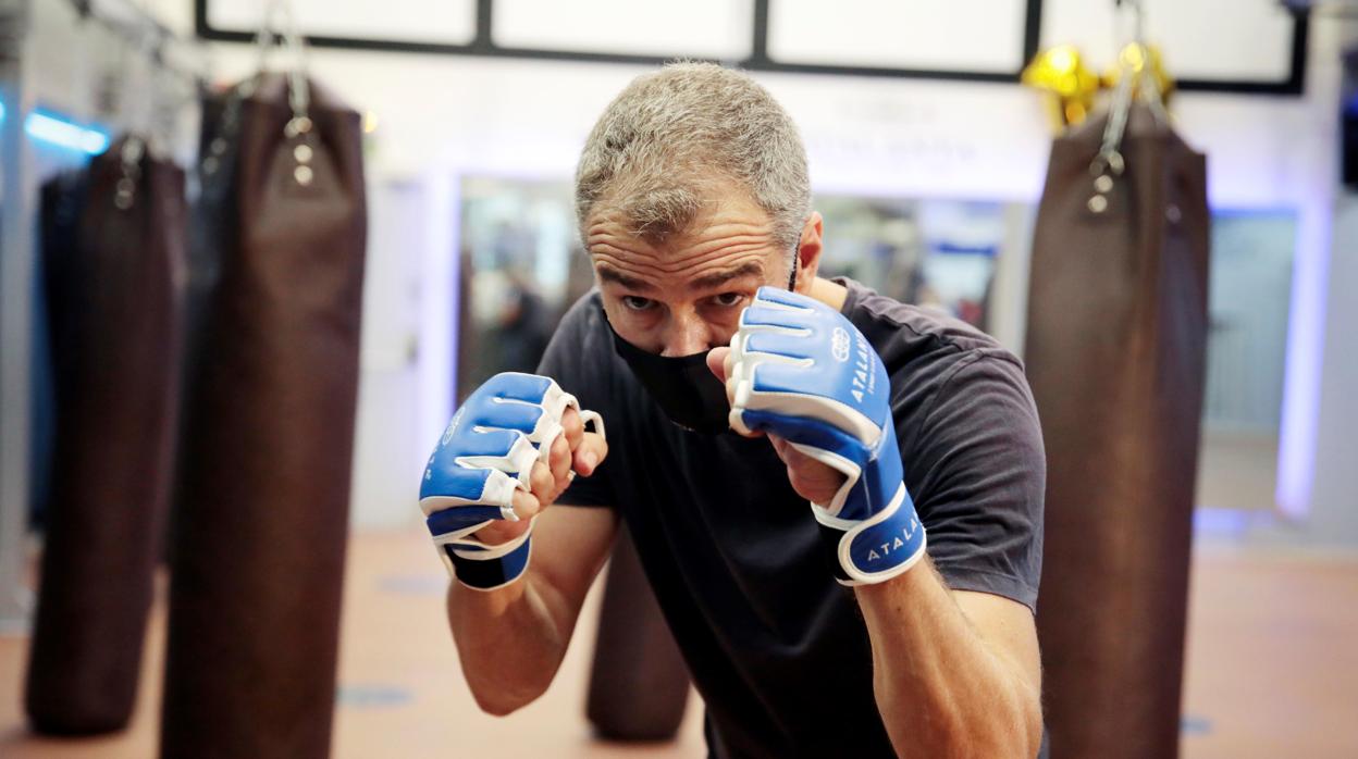 Toni Cantó, en la clase de boxeo este viernes