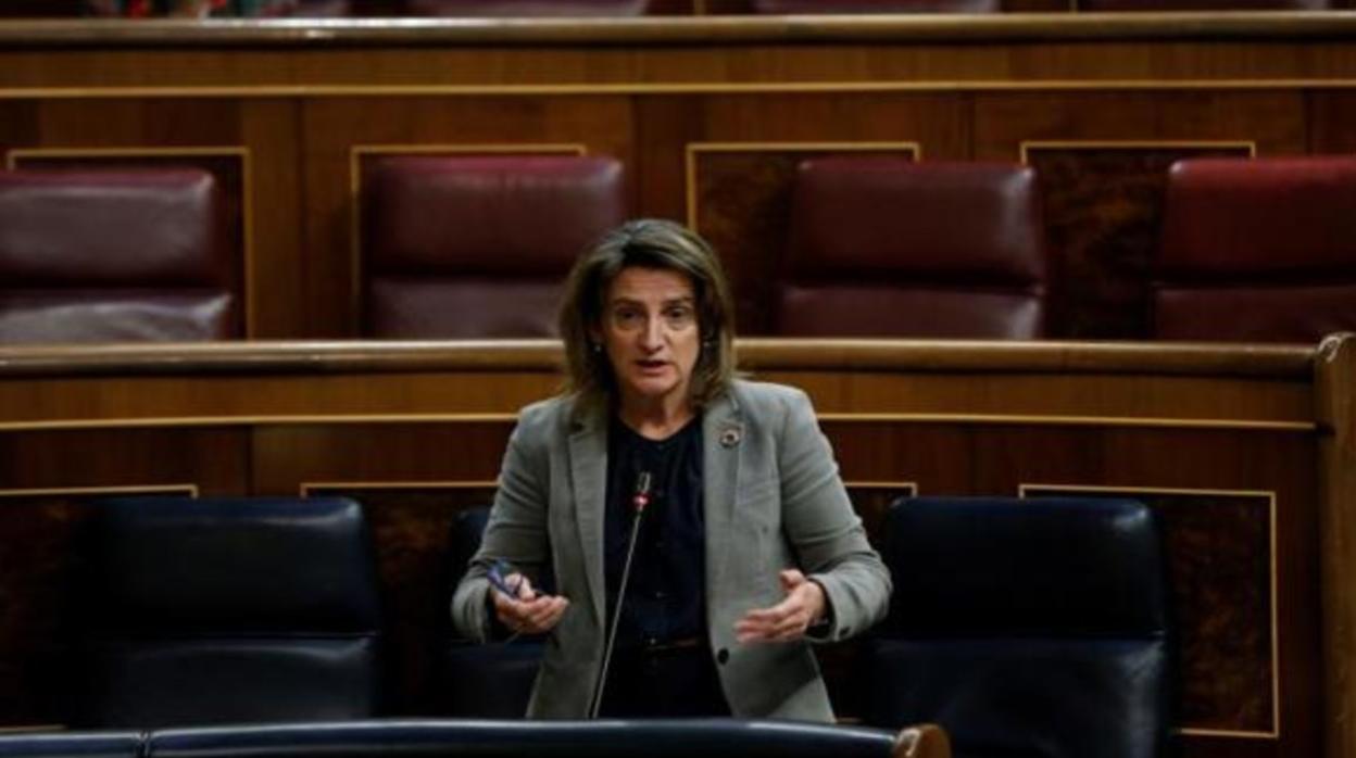 La vicepresidenta cuarta, Teresa Ribera, en el Congreso de los Diputados