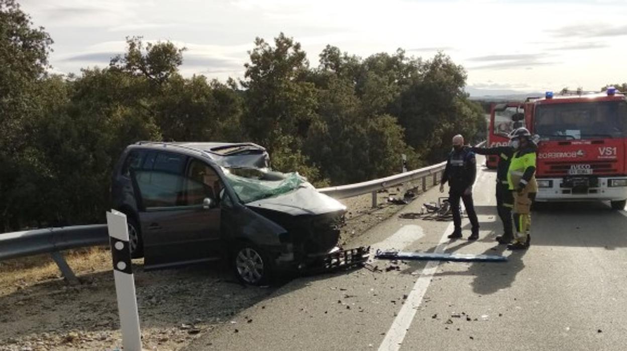 Imagen del accidente ocurrido en Ávila este sábado