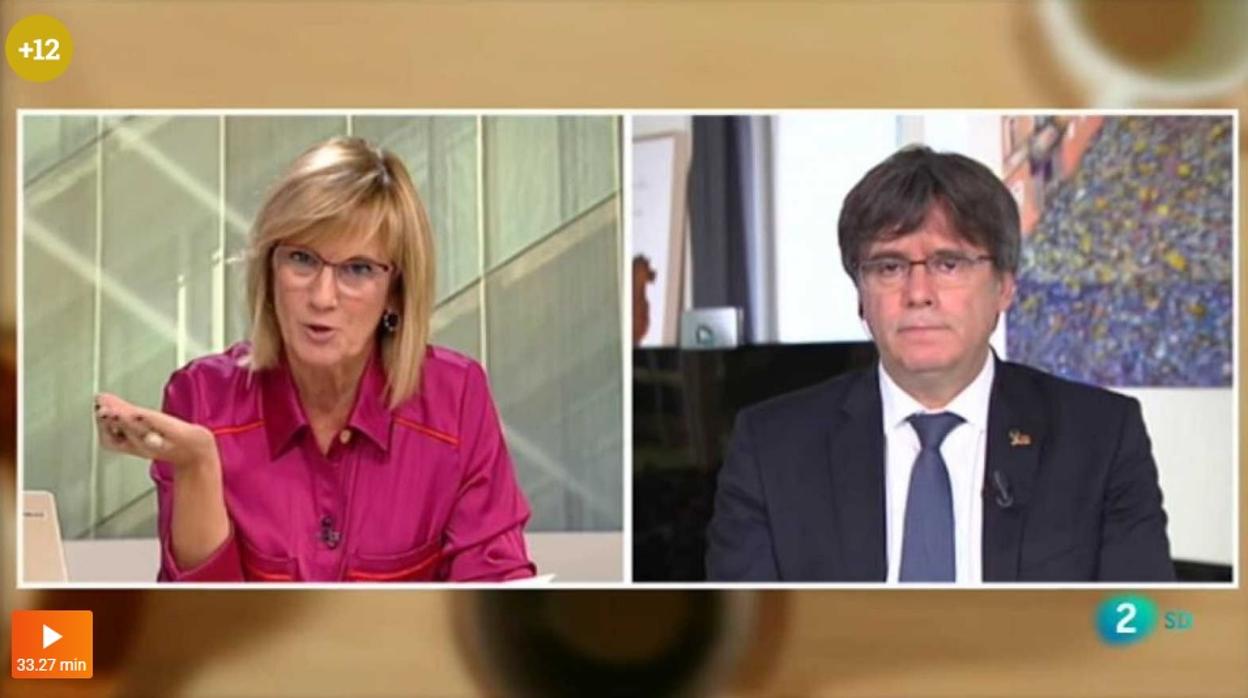 Nierga y Puigdemont, durante la entrevista