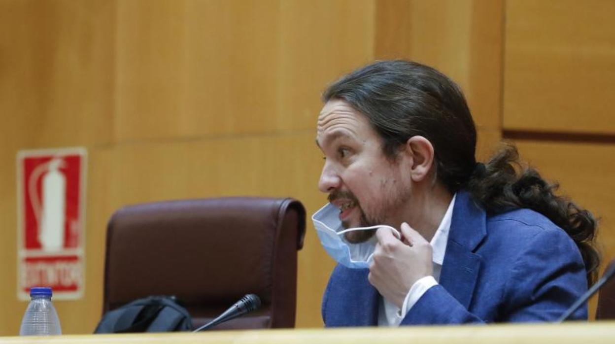 El vicepresidente Pablo Iglesias, en el Senado