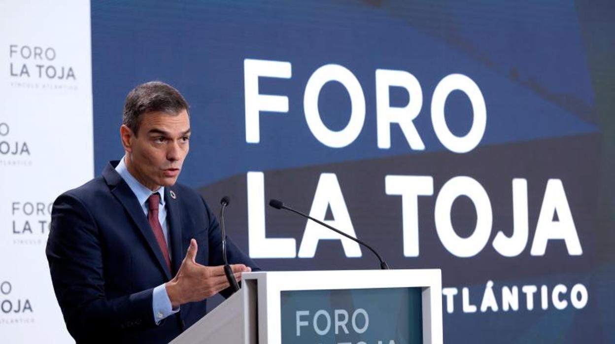 Sánchez, ayer en La Toja Efe