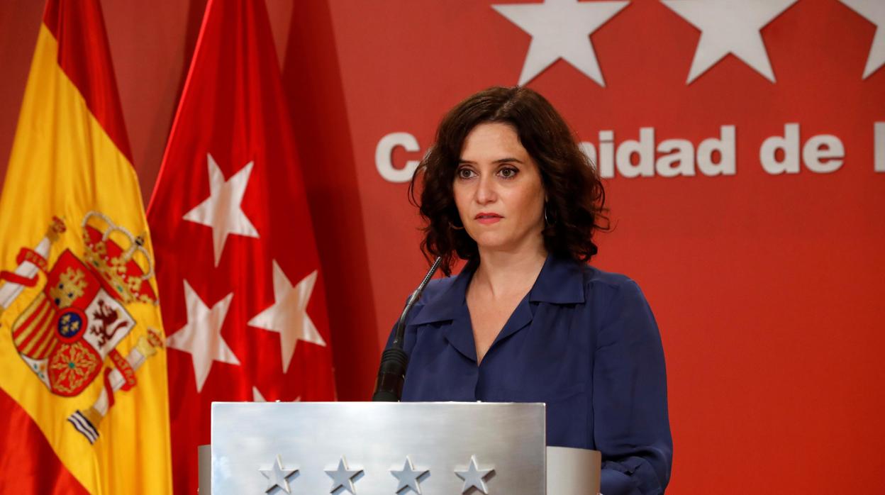 La presidenta regional madrileña, Isabel Díaz Ayuso
