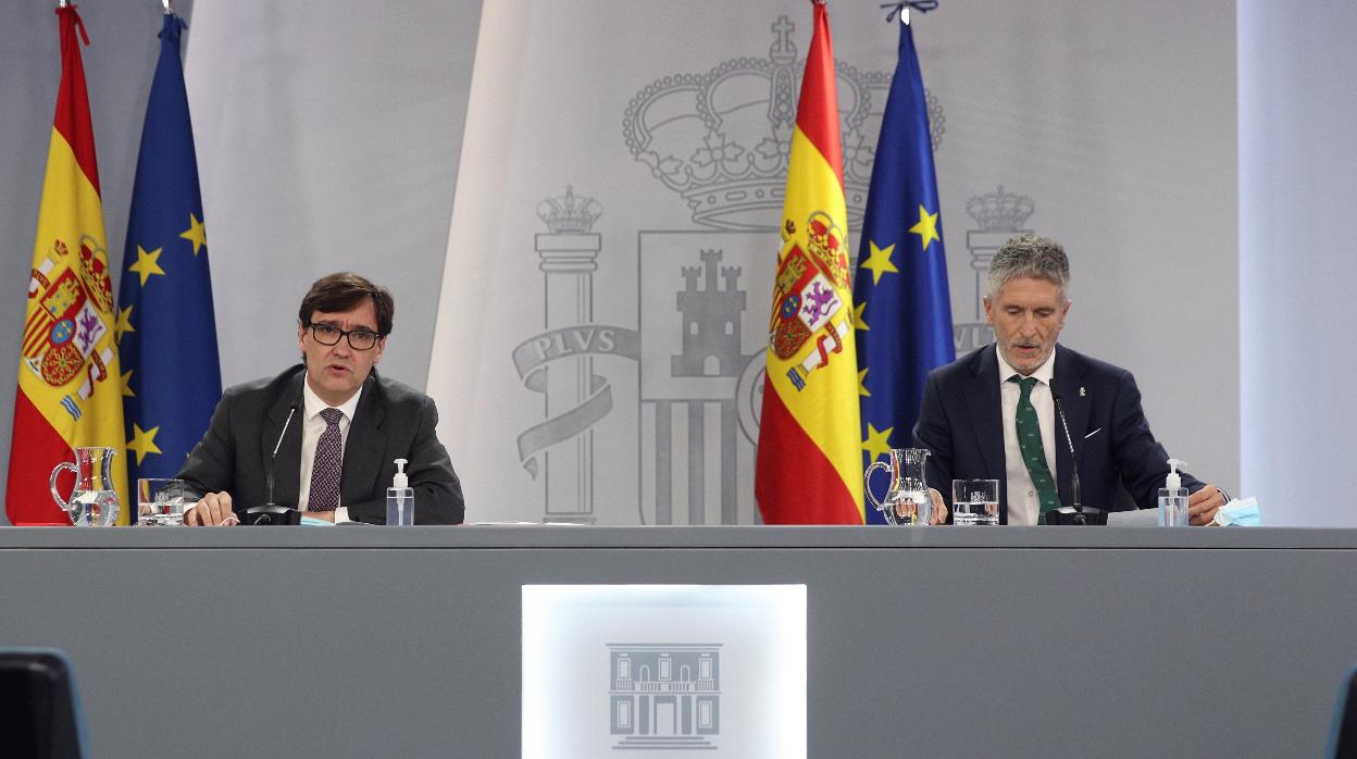 Los ministros de Sanidad y del Interior explican el decreto del estado de alarma en Madrid