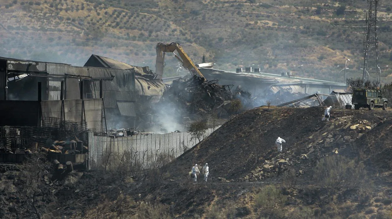 Trabajos realizados tras el incendio en la planta de residuos de Chiloeches