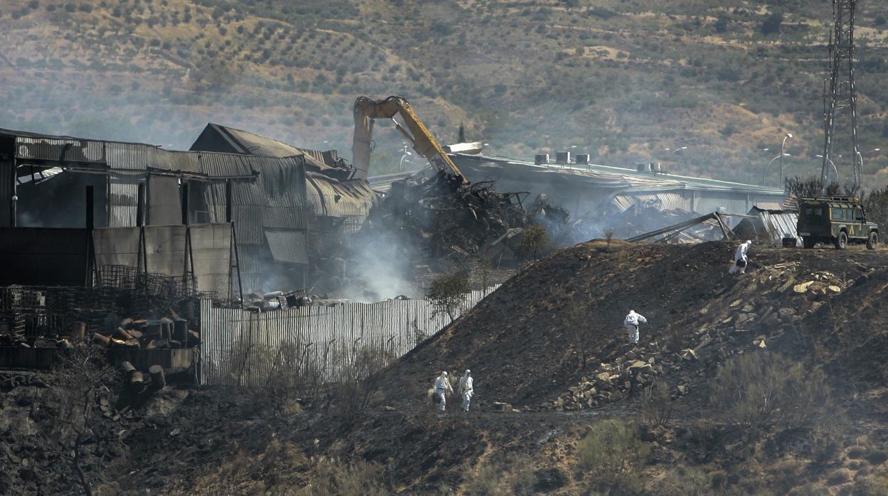 Trabajos realizados tras el incendio en la planta de residuos de Chiloeches