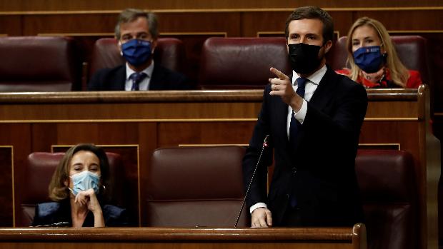 Casado reta a Sánchez a aceptar una comisión de investigación sobre Iglesias si le queda credibilidad