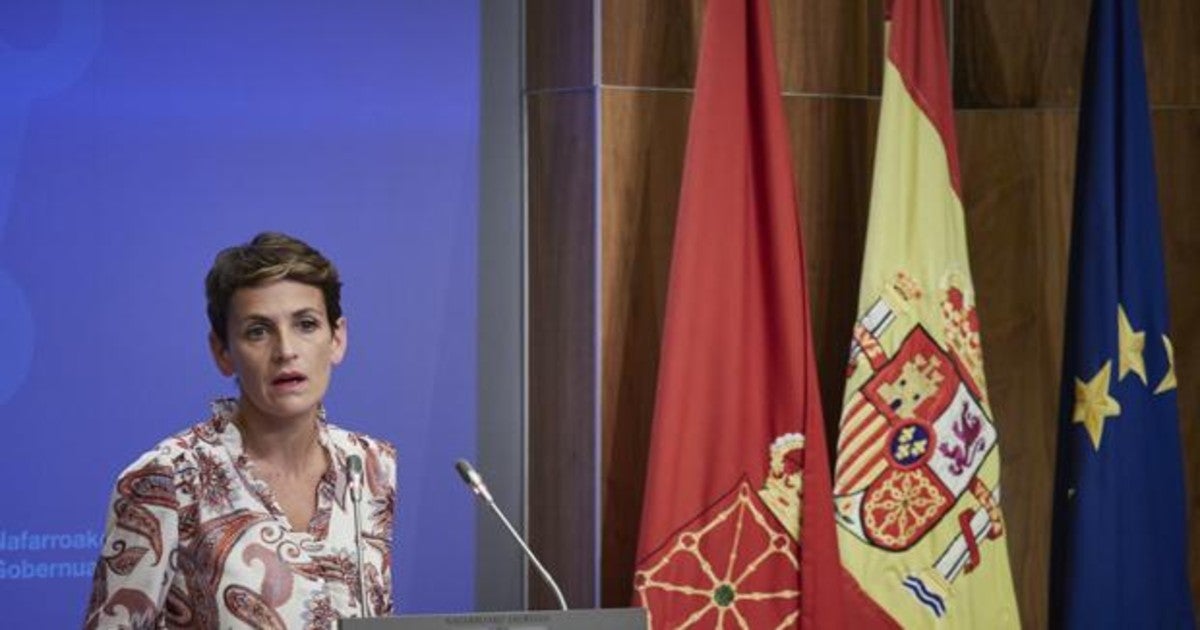 María Chivite en la comparecencia que anunció el cierre perimetral de Navarra esta misma semana