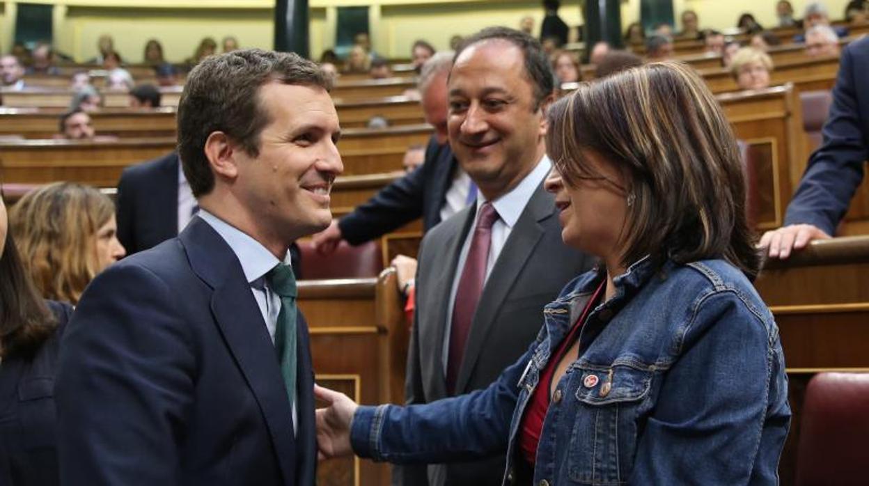 Pablo Casado y Adriana Lastra en el Congreso de los Diputados, imagen de archivo