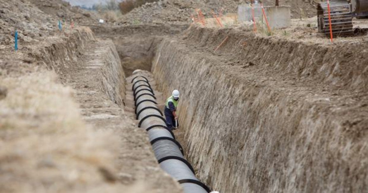 Obras del Canal de Navarra que recorrerá la Comunidad de norte a sur.