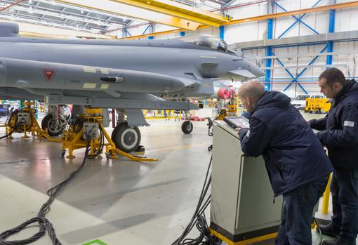 Caza Eurofighter en la fábrica de Airbus DS en Getafe (Madrid)