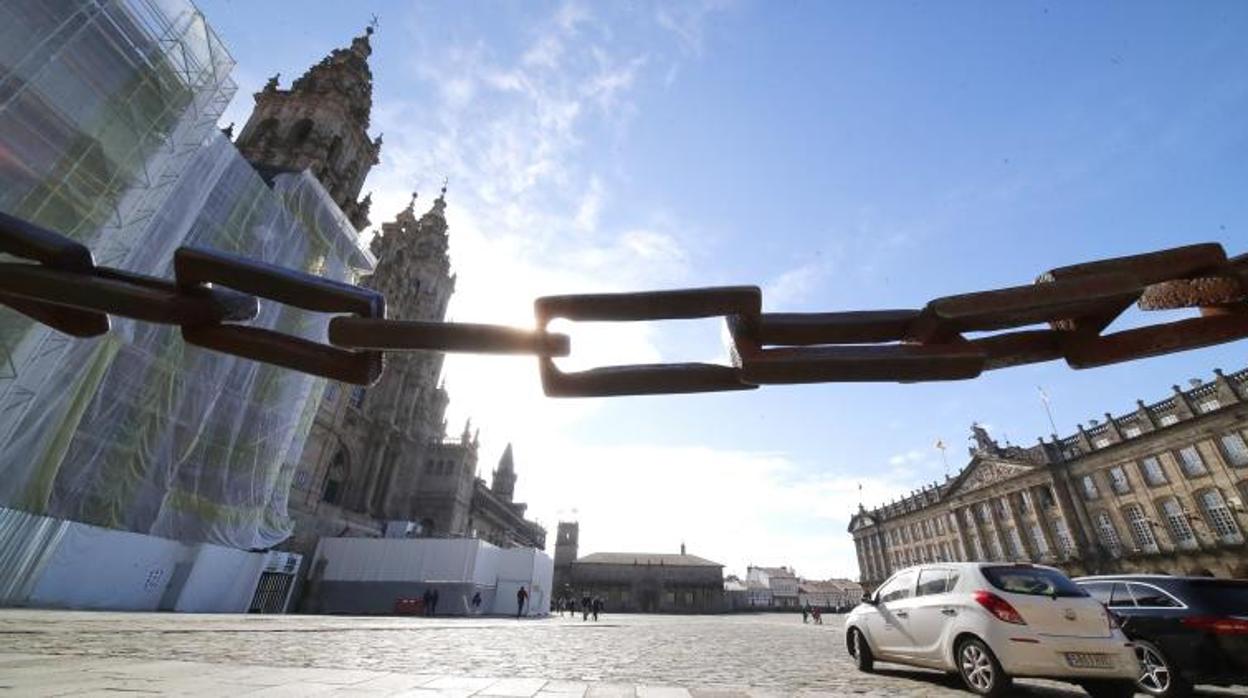 Vista de la Plaza del Obradoiro, centro neurálgico de Santiago de Compostela