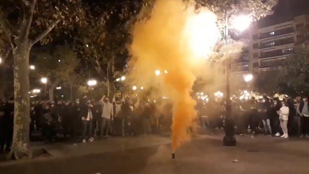 Disturbios en el centro de Logroño tras una convocatoria organizada por redes sociales contra las restricciones