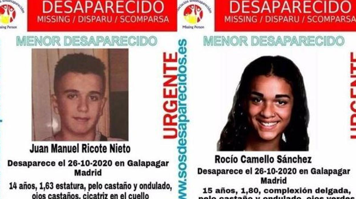 Cartel de ambos menores que desaparecieron hace ocho días