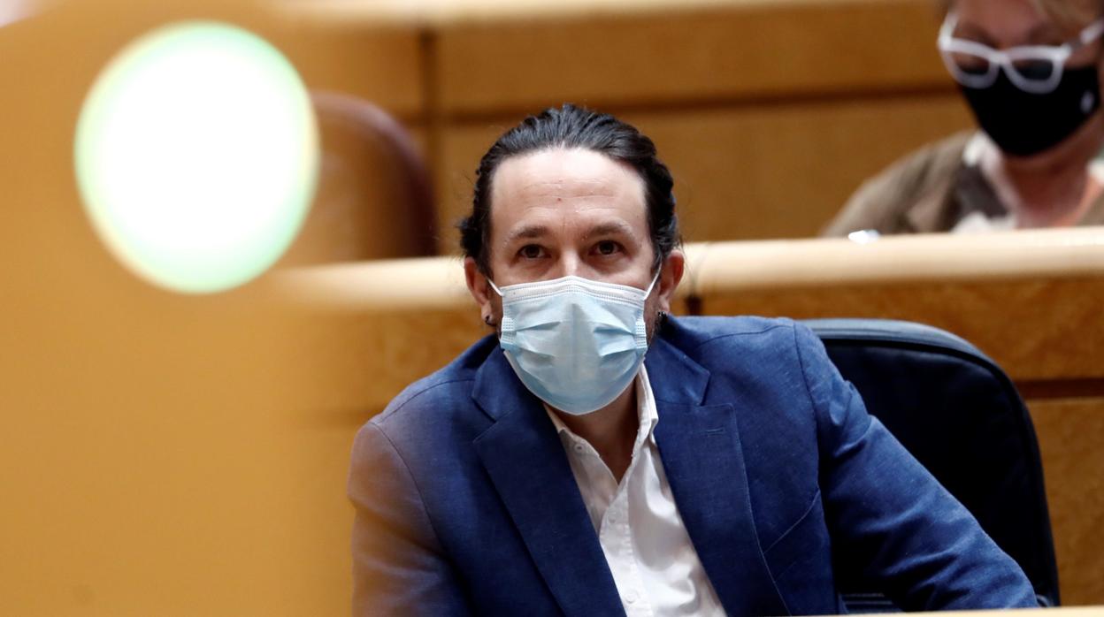 El vicepresidente del Gobierno, Pablo Iglesias, en el Senado