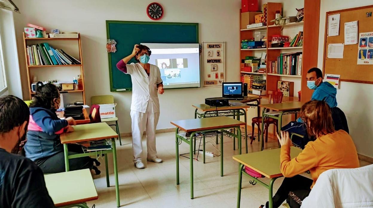 Un aula en uno de los centros de Aspanias en Burgos