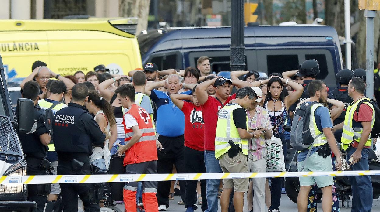 Las Ramblas, poco después del atentado, la tarde del 17 de agosto de 2017