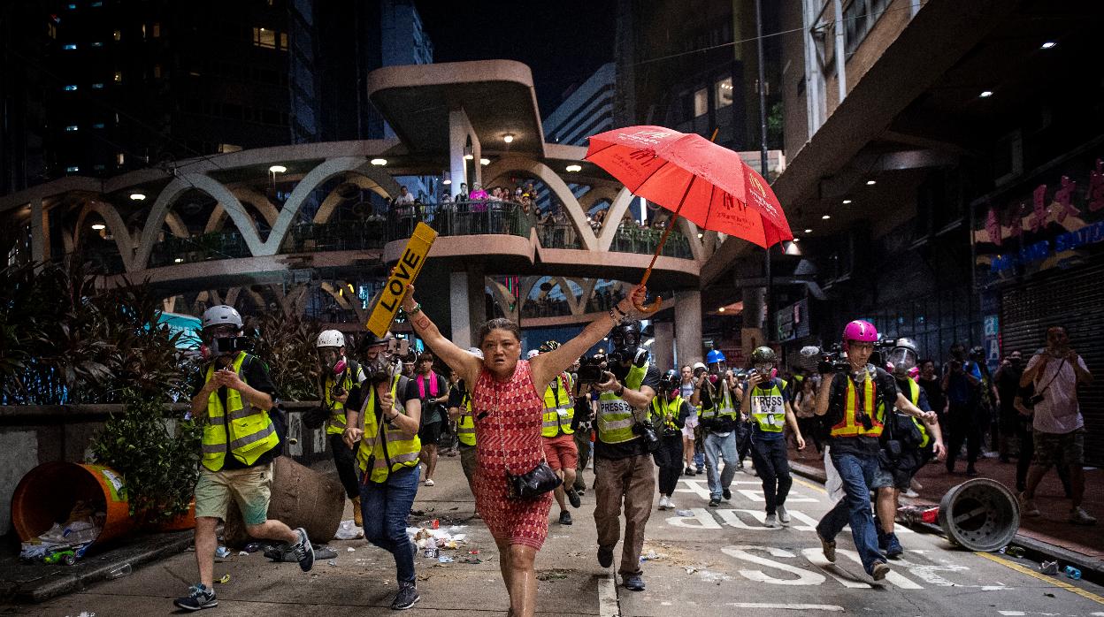 Fotografía de las protestas de Hong Kong ganadora de la categoría de reportaje gráfico.