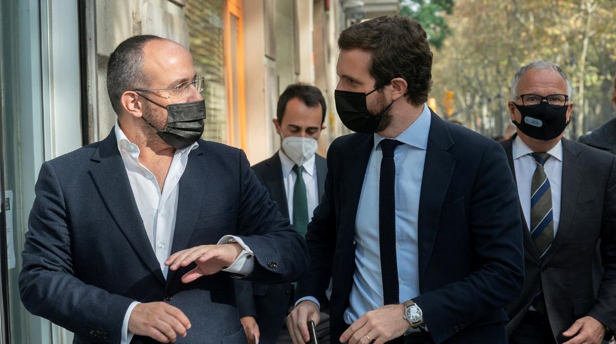 Pablo Casadoy Alejandro Fernández, ayer en Barcelona